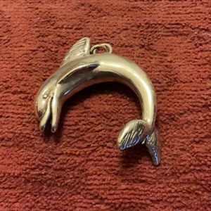 Dolphin sterling silver pendant. Vintage 1980
